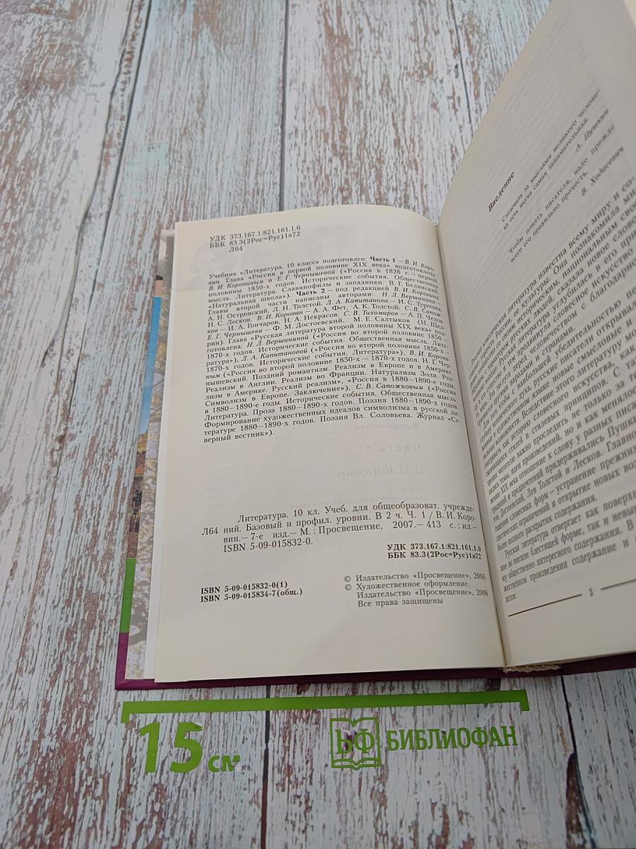 Литература 10 класс Часть 1