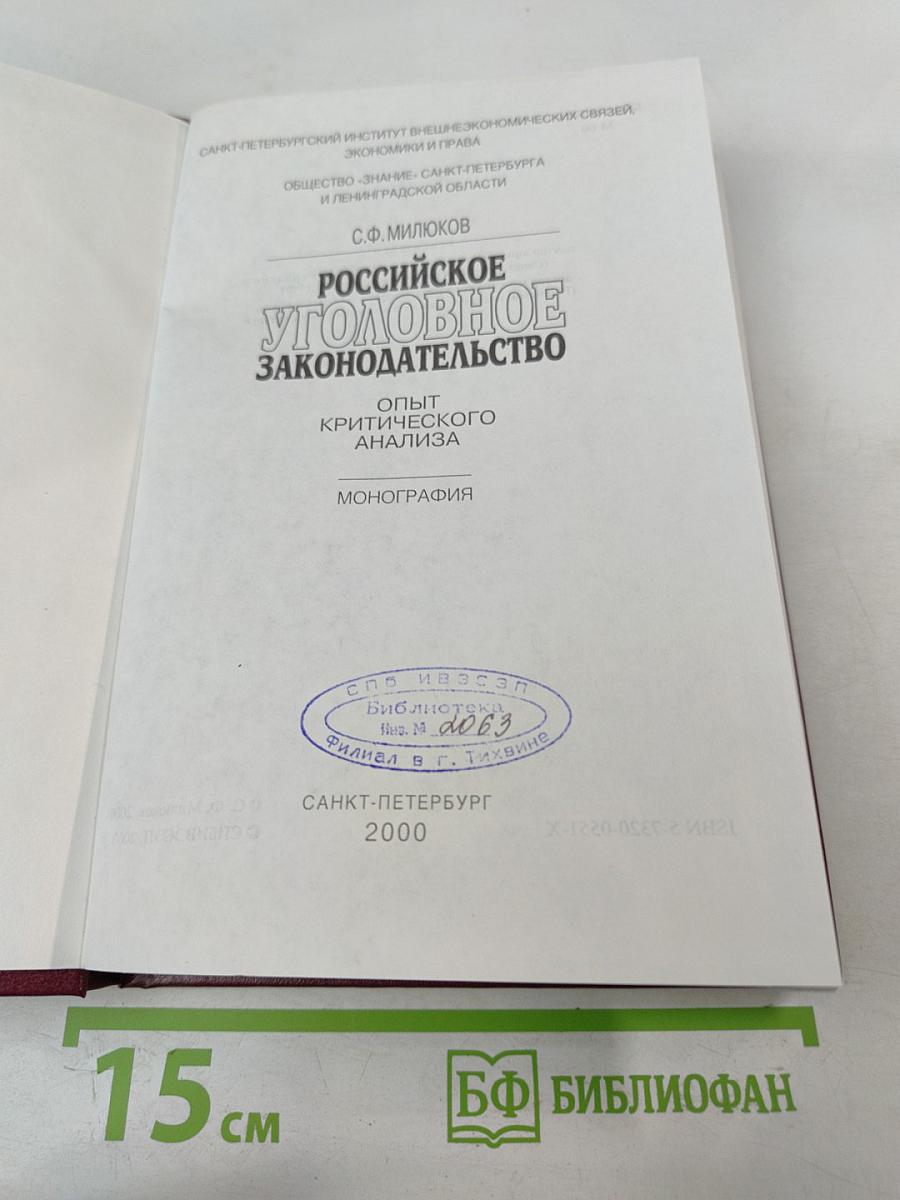 Российское уголовное законодательство. Опыт критического анализа