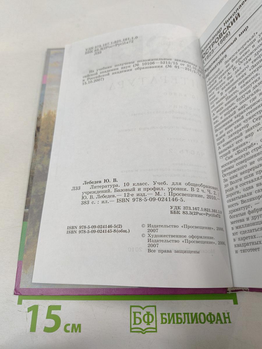 Литература. 10 класс. Часть 2