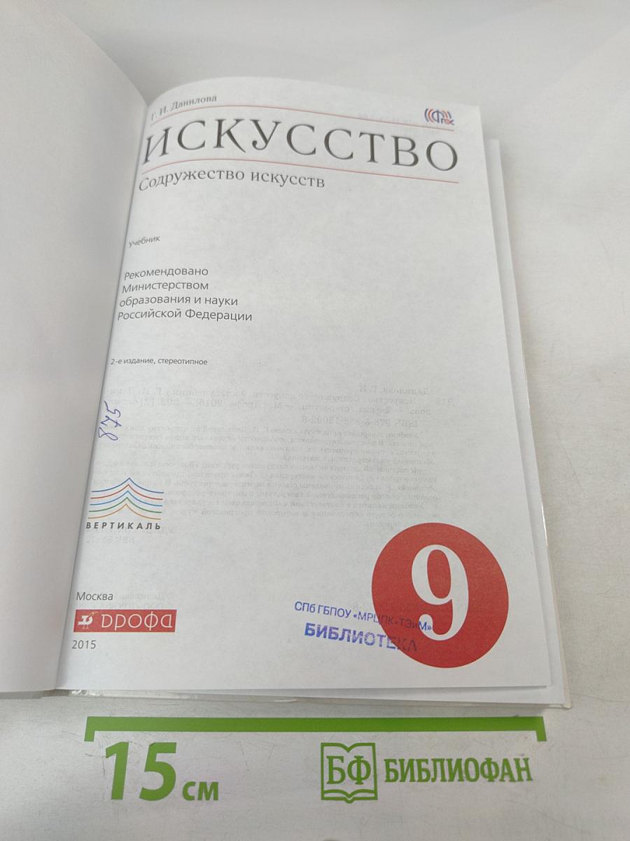 Искусство. Содружество искусств. 9 класс