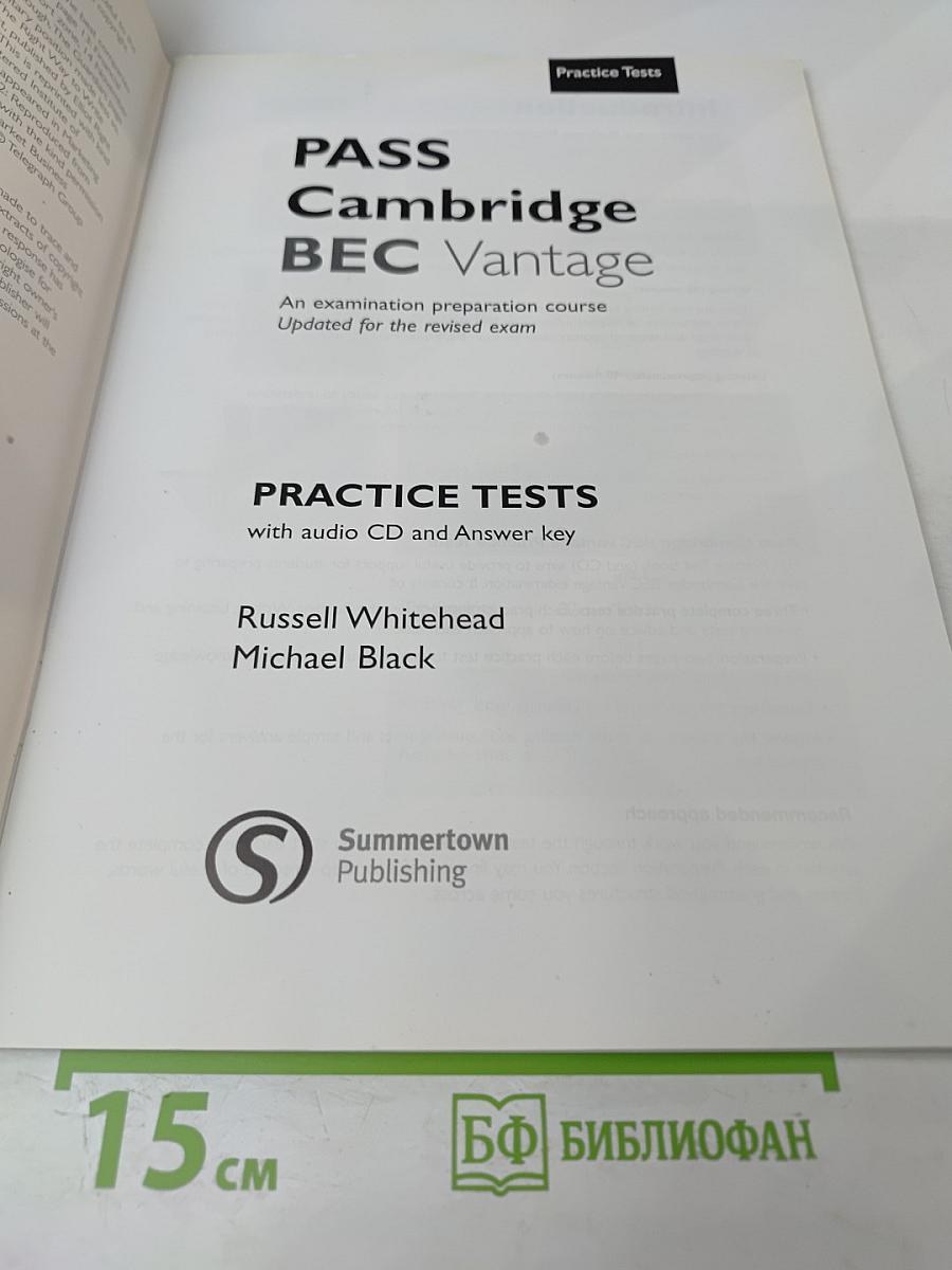 Pass Cambridge BEC Vantage Self-Study Practice Tests with Key