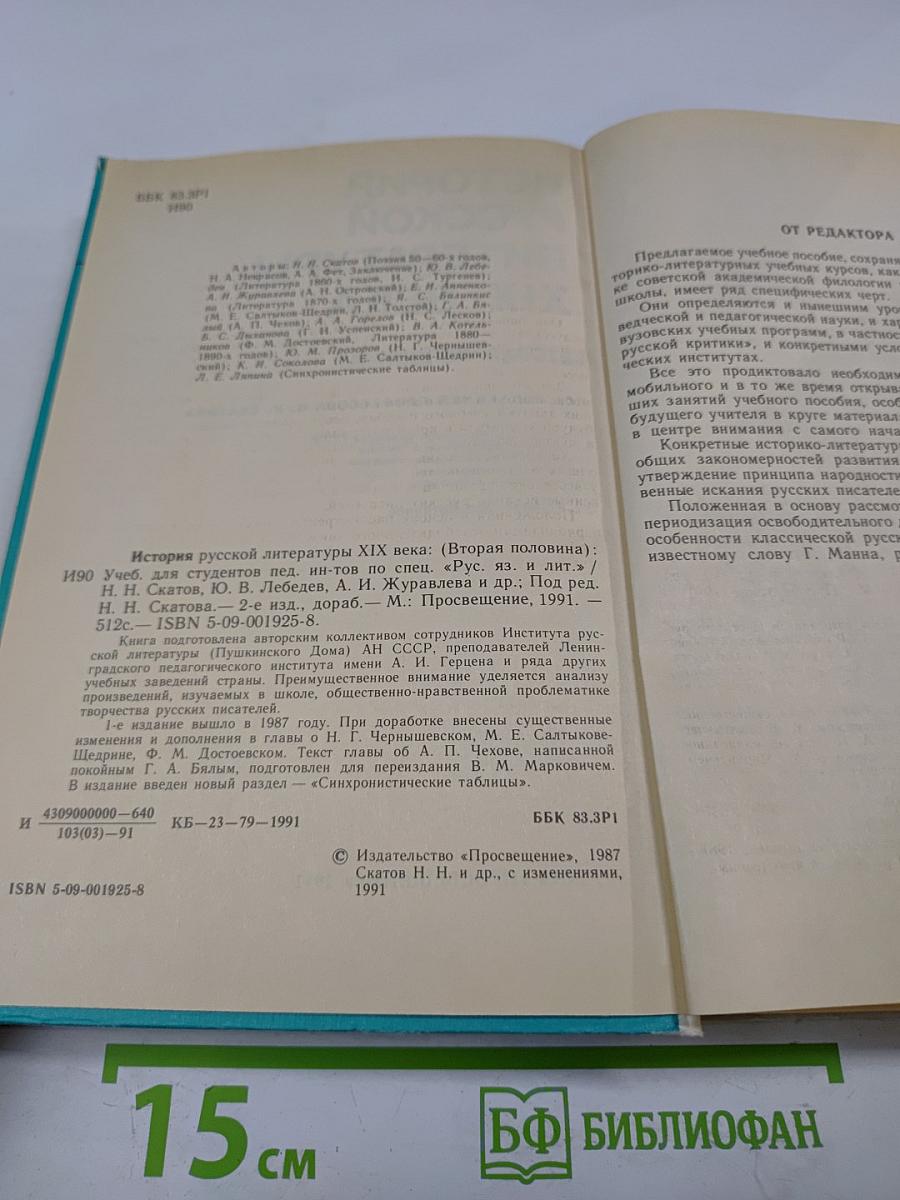 История русской литературы XIX века (Вторая половина)