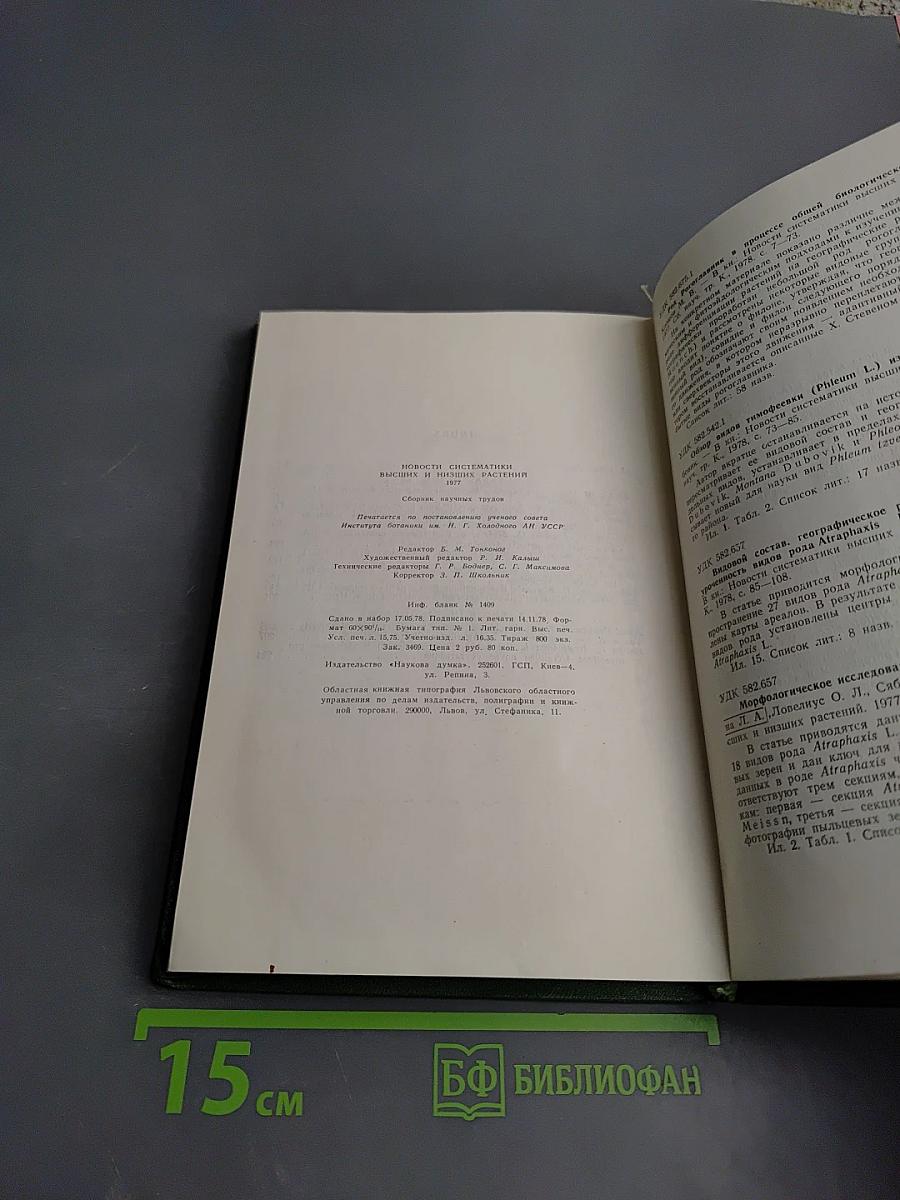 Новости систематики высших и низших растений 1977