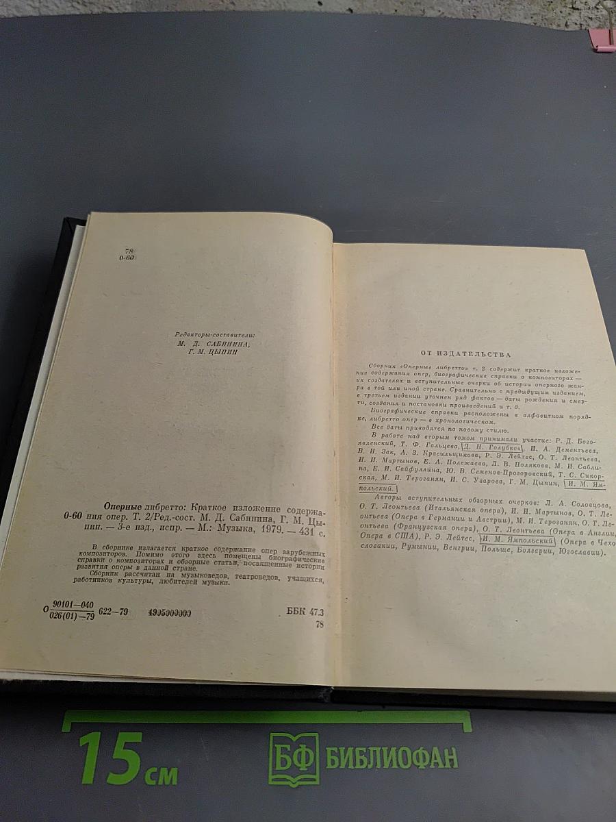 Оперные либретто. Краткое изложение содержания опер. Том второй. Зарубежная опера