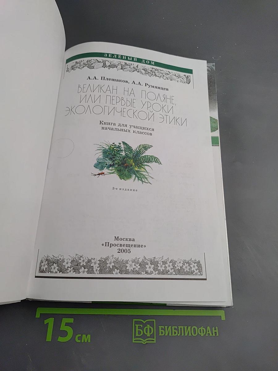 Зеленый дом. Великан на поляне, или Первые уроки экологической этики для начальных классов