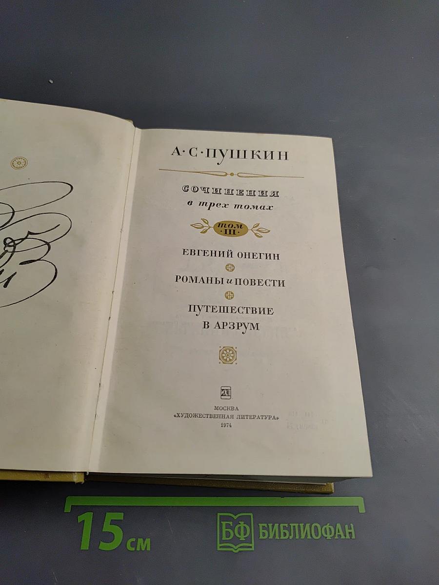 Собрание сочинений в трех томах. Том III. Евгений Онегин. Романы и повести. Путешествие в Арзрум