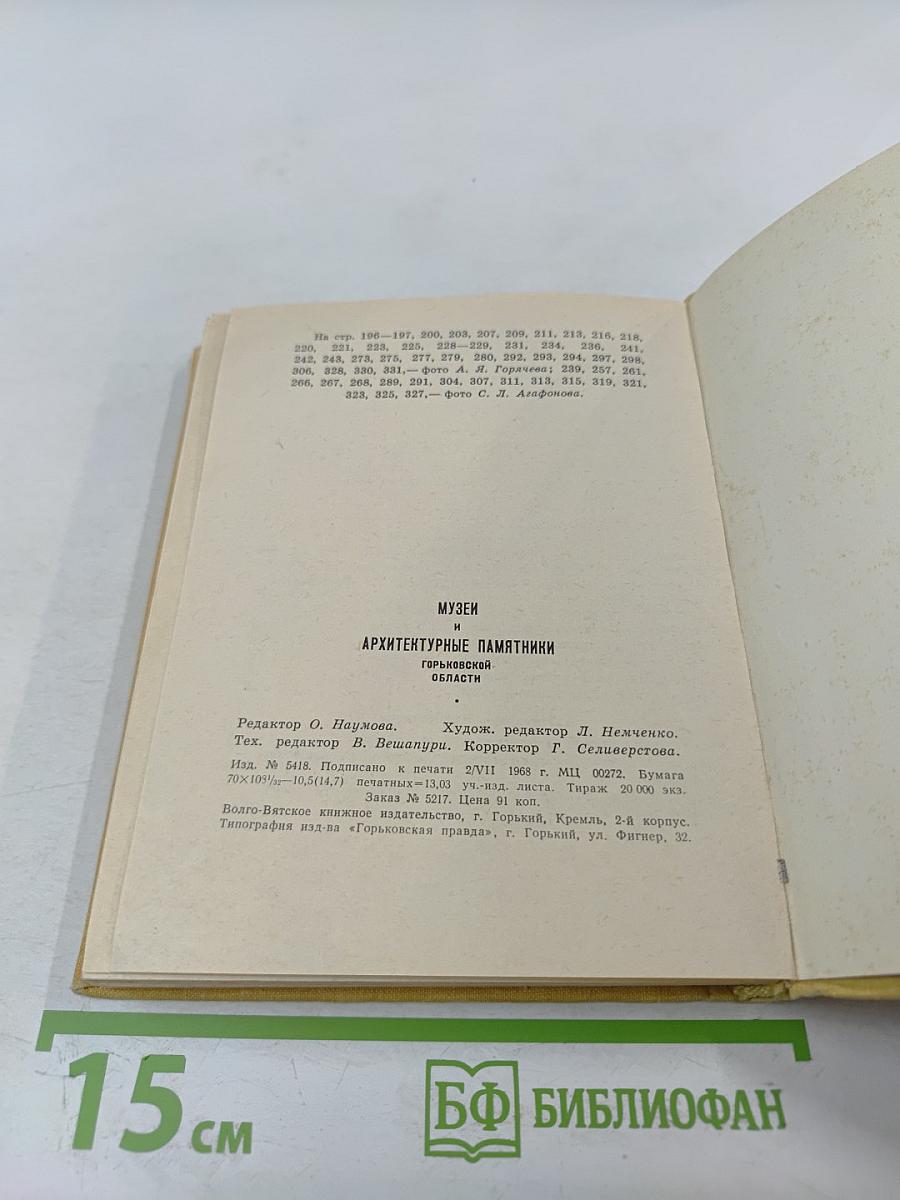 Музеи и архитектурные памятники Горьковской области