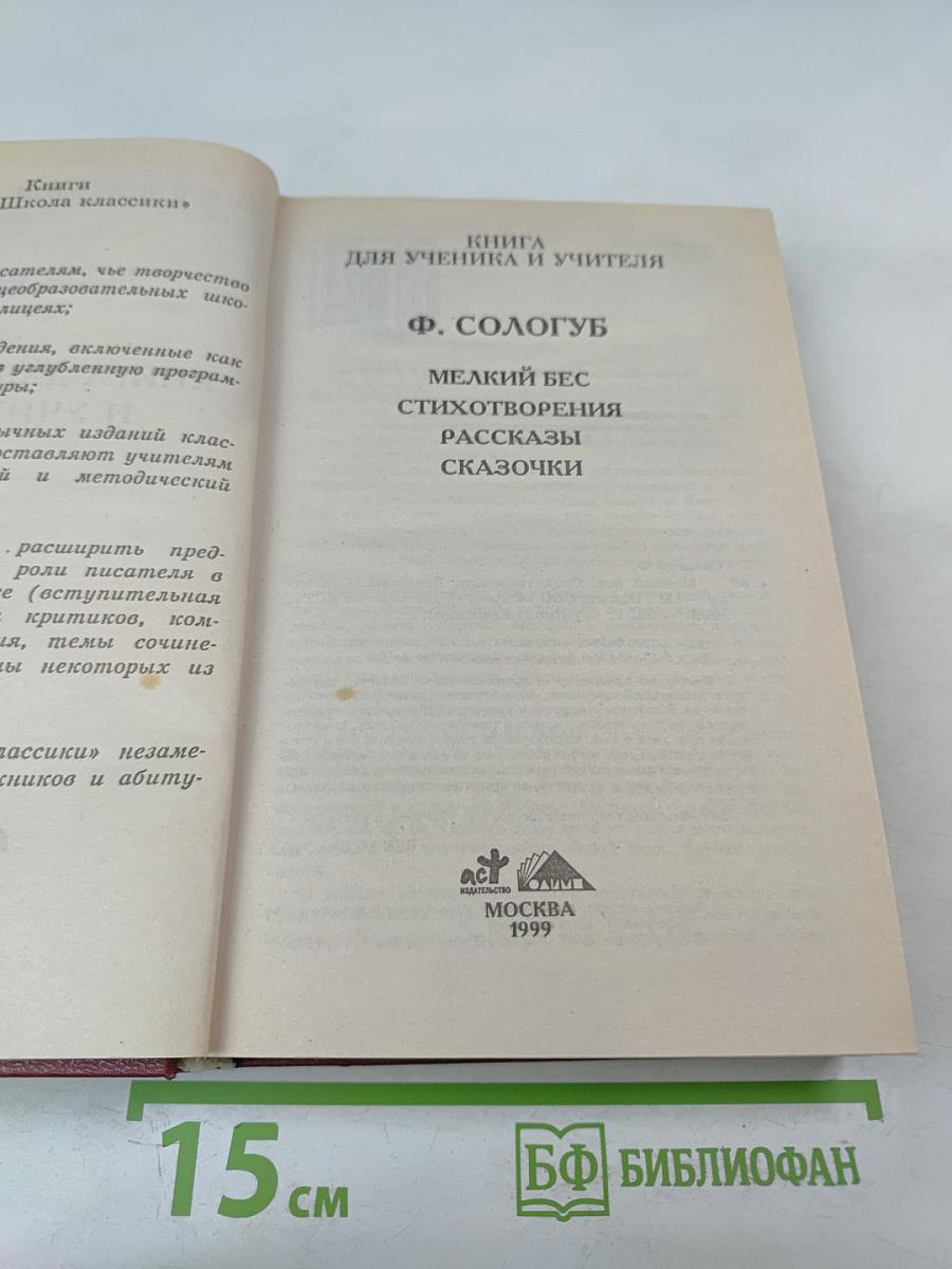 Мелкий бес. Стихотворения. Рассказы. Сказочки. Критика и комментарии. Материалы для подготовки к уроку