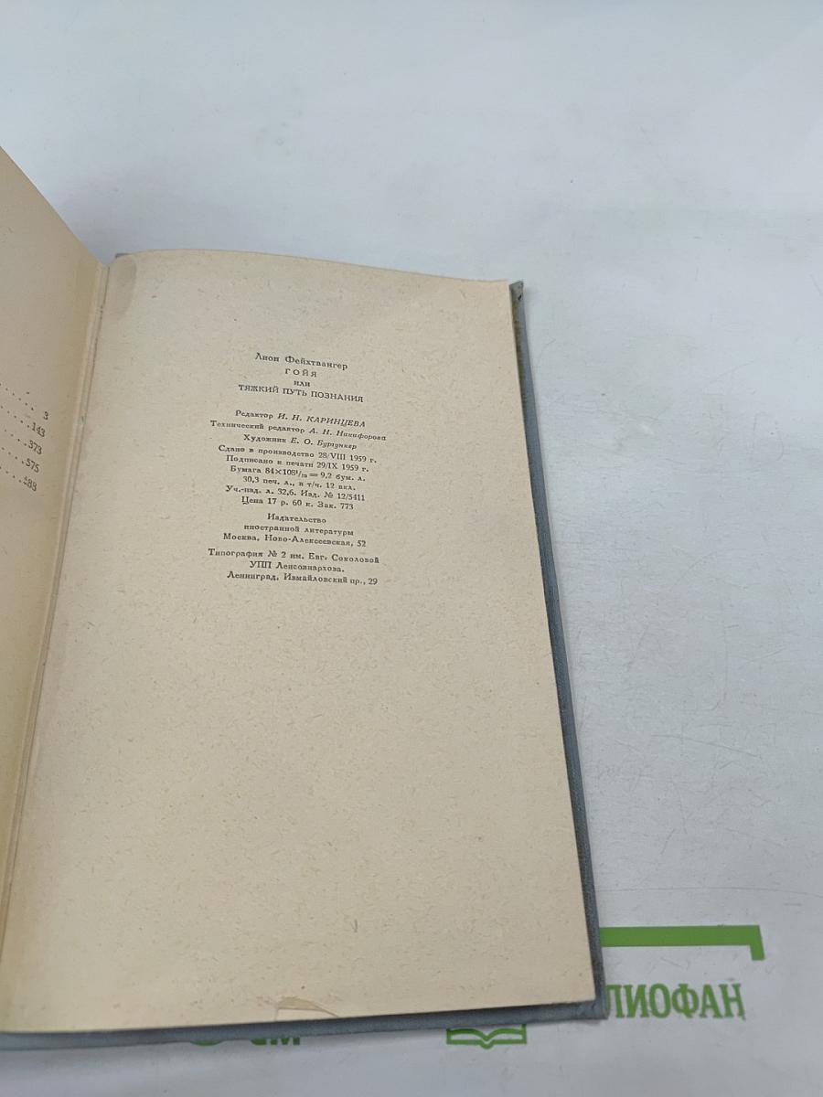 Гойя, или Тяжкий путь познания