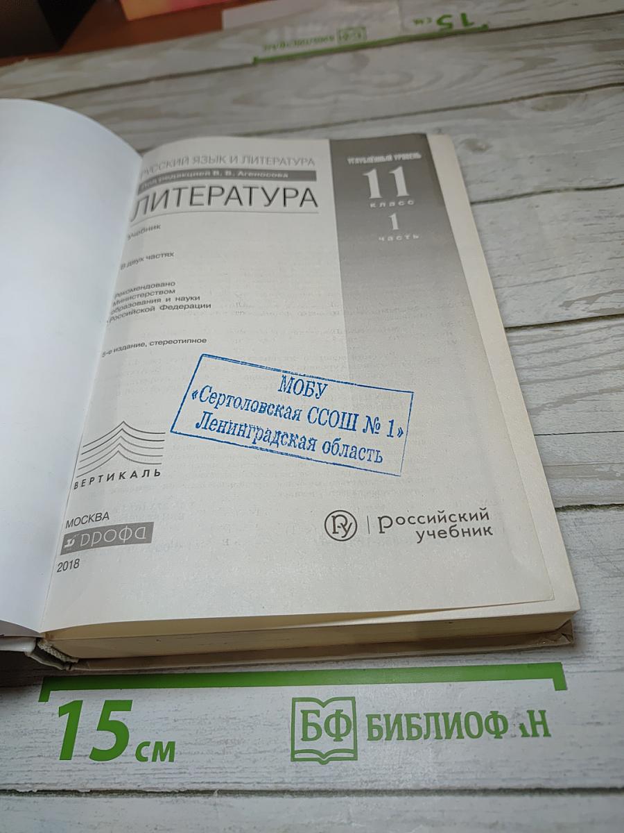 Русский язык и литература. Литература. Углубленный уровень. 11 класс. Часть 1