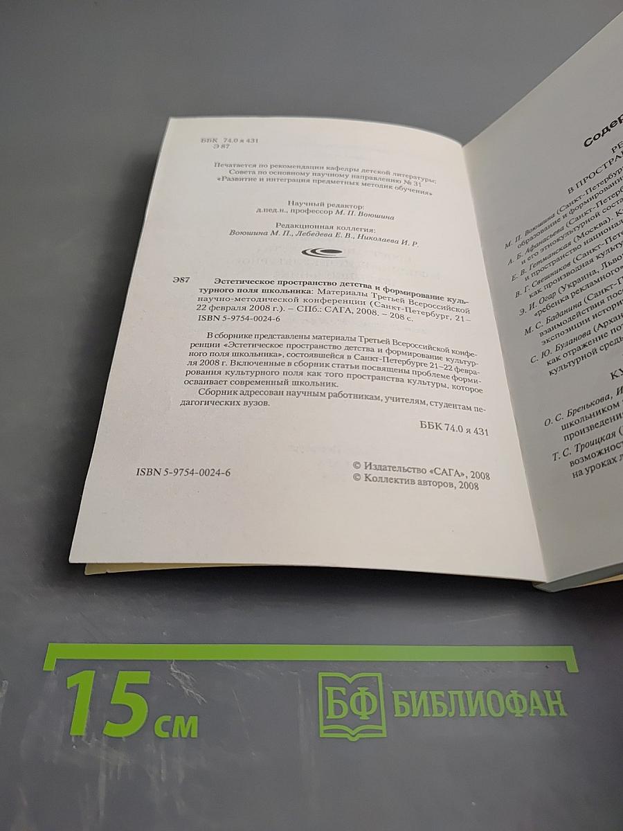 Эстетическое пространство детства и формирование культурного поля школьника