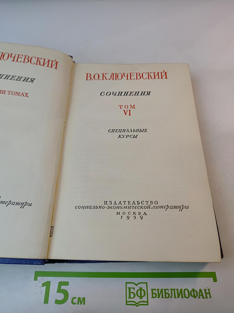 Сочинения. Том VI. Специальные курсы