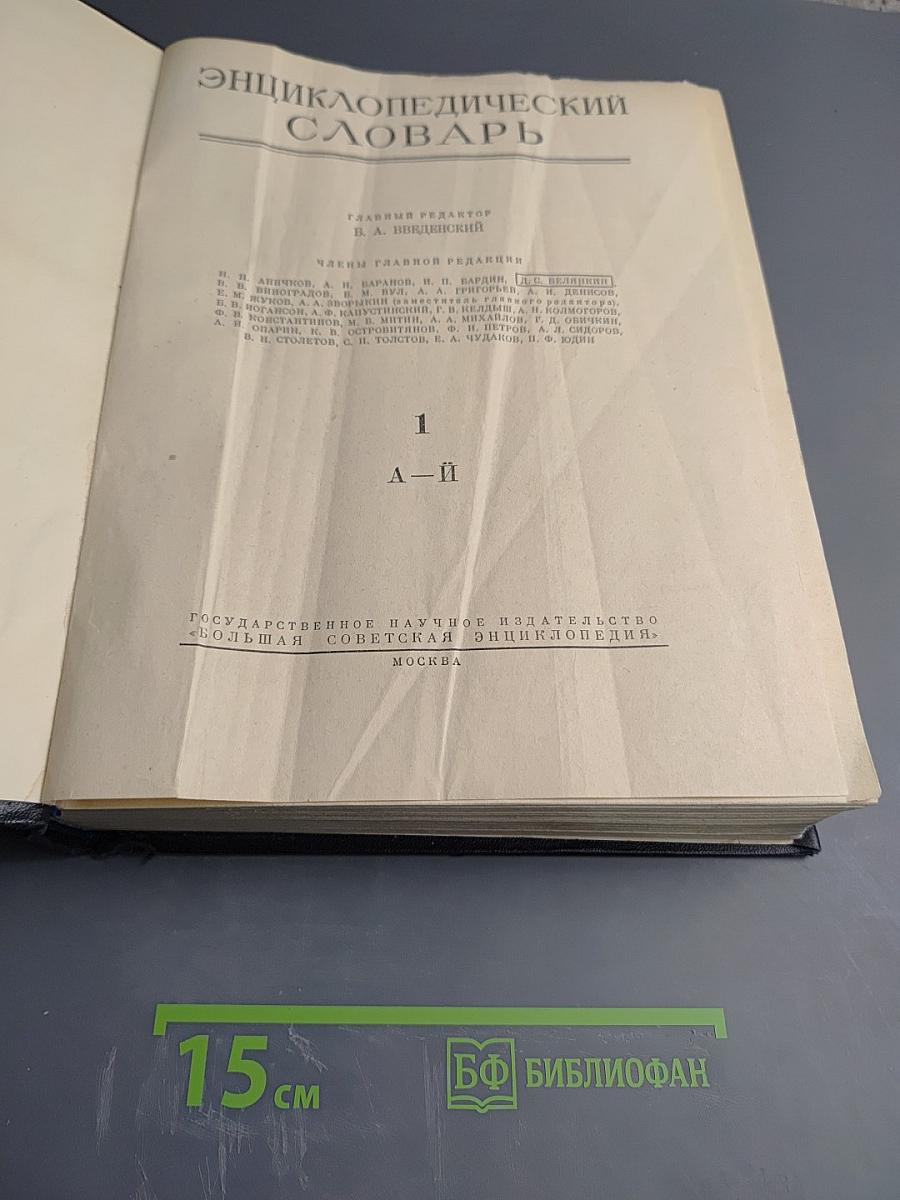 Энциклопедический словарь. Том 1: А-Й