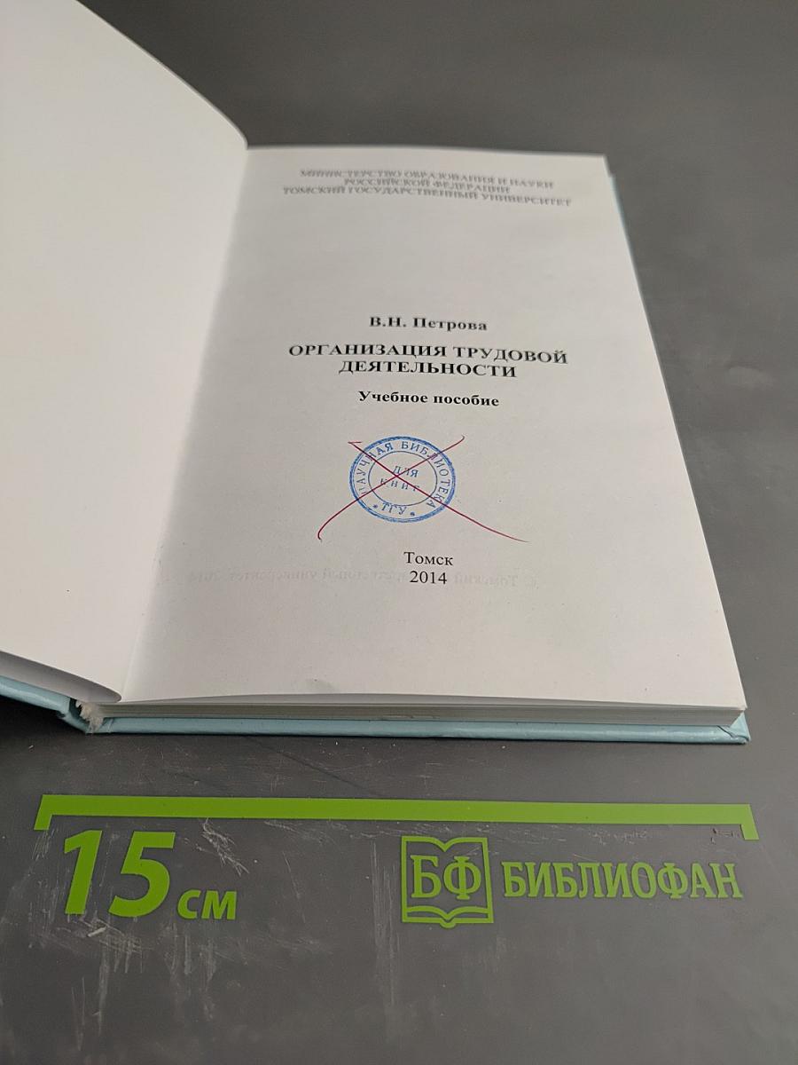 Организация трудовой деятельности. Учебное пособие