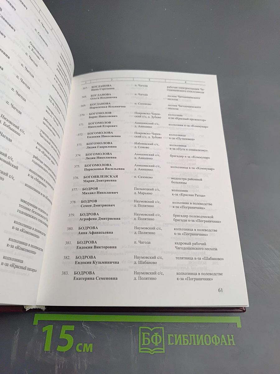 Вологжане - труженики тыла. Чагодощенский район