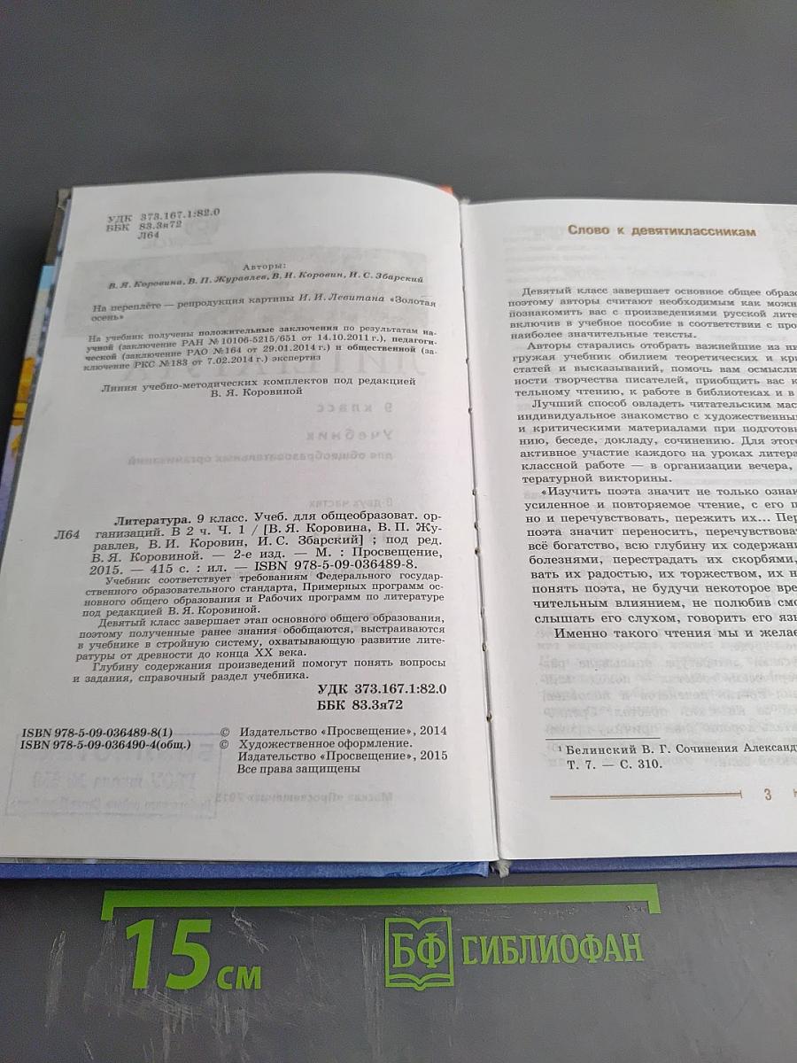 Литература 9 класс часть 1