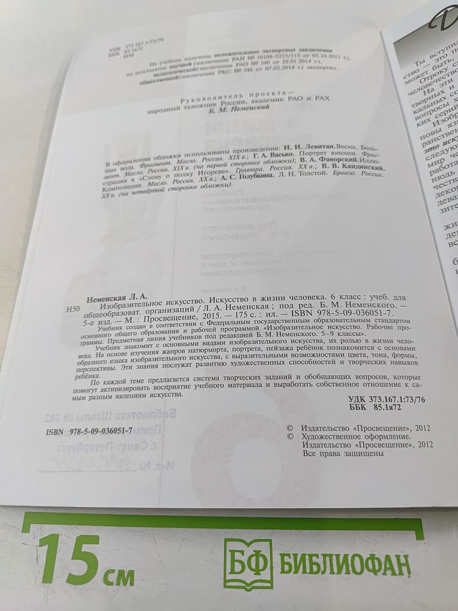 Изобразительное искусство. Искусство в жизни человека. 6 класс