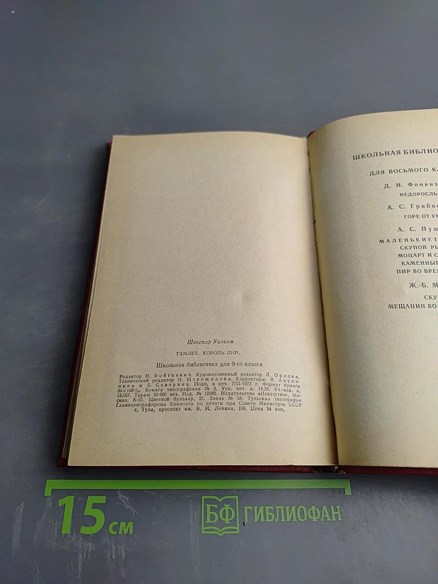 Гамлет. Король Лир (для 9-го класса)