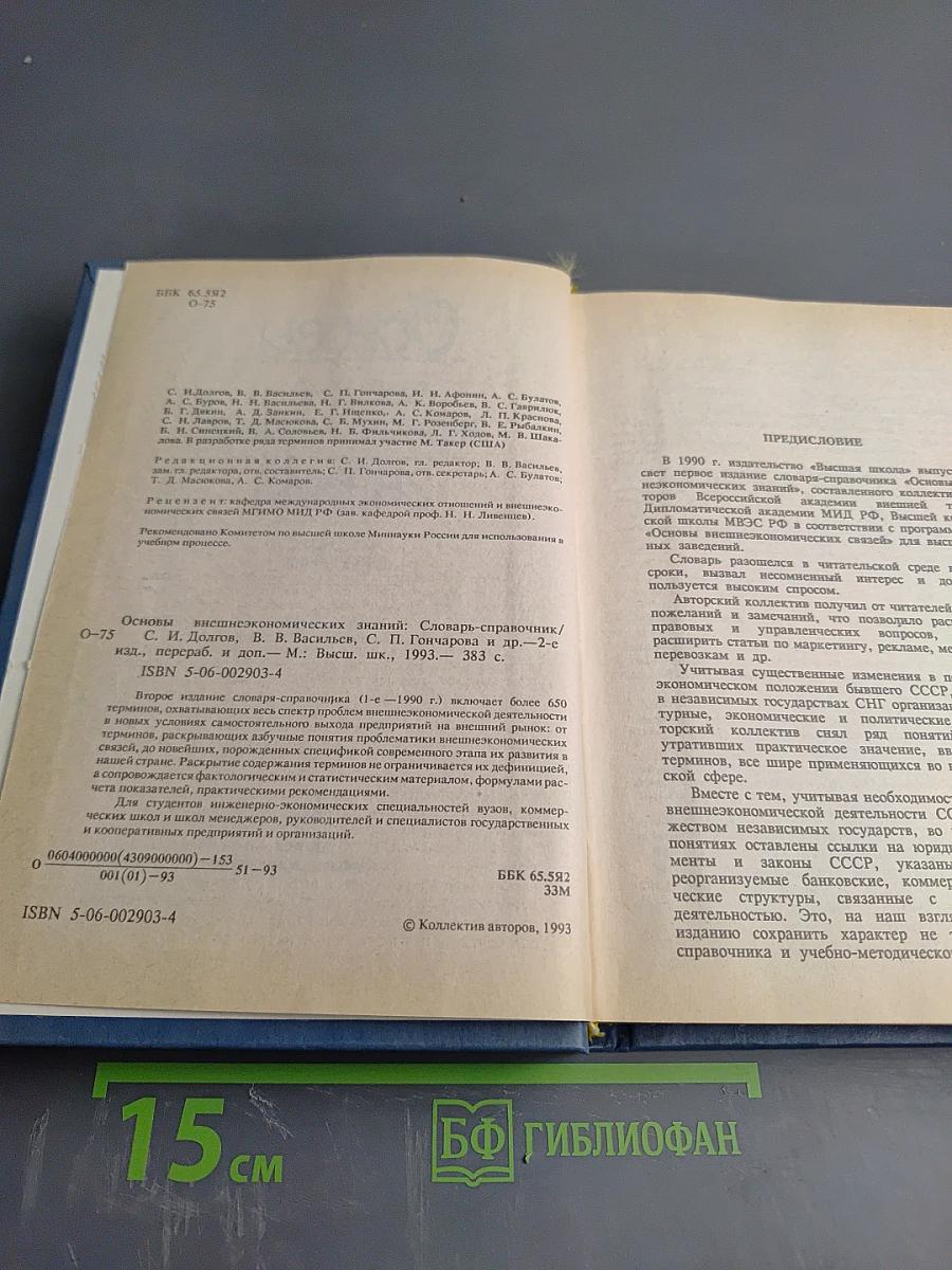 Основы внешнеэкономических знаний: Словарь-справочник