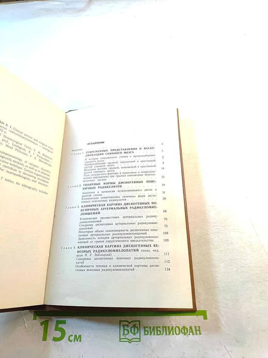 Клиника и хирургическое лечение дискогенных пояснично-крестцовых радикуломиело-ишемий