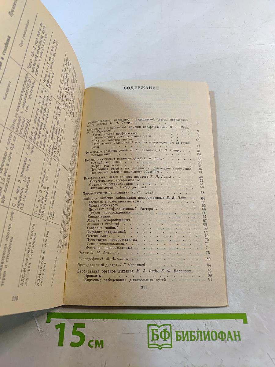 Справочник медицинской сестры педиатрического участка