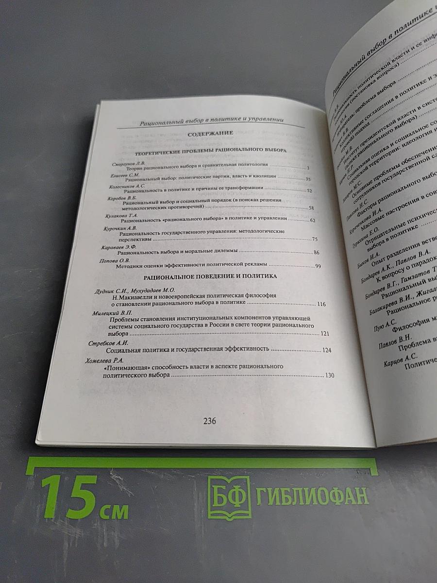 Рациональный выбор в политике и управлении