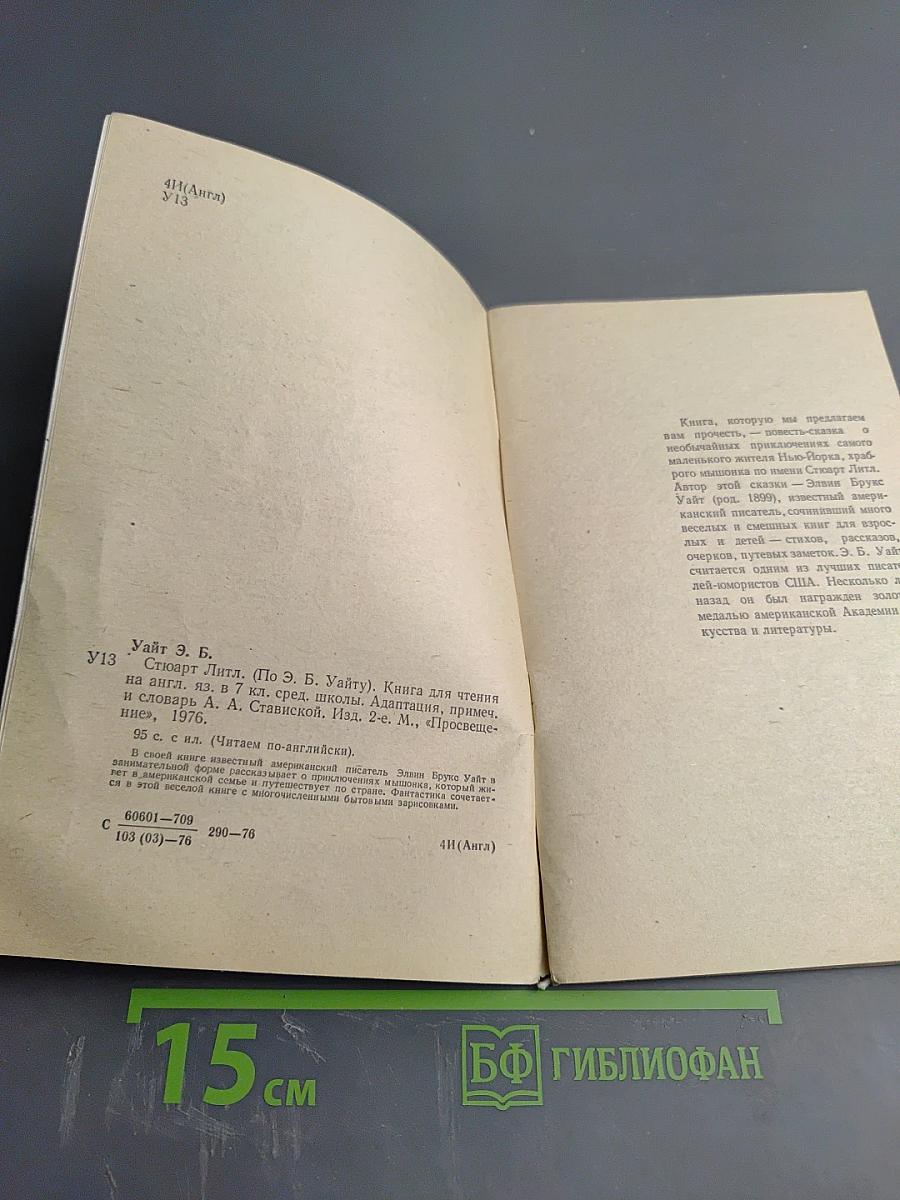 Стюарт Литл. Книга для чтения на английском языке для 7 класса средней школы