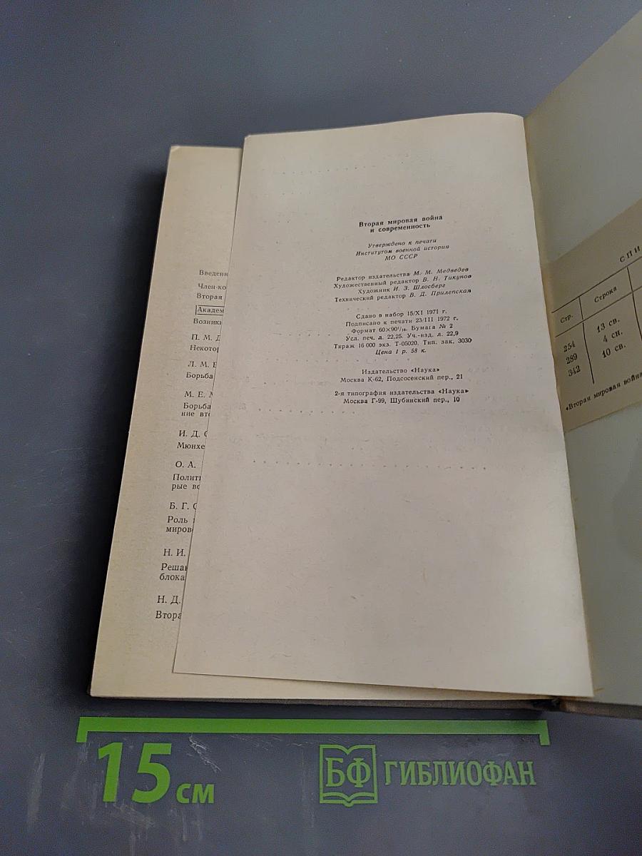 Вторая мировая война и современность