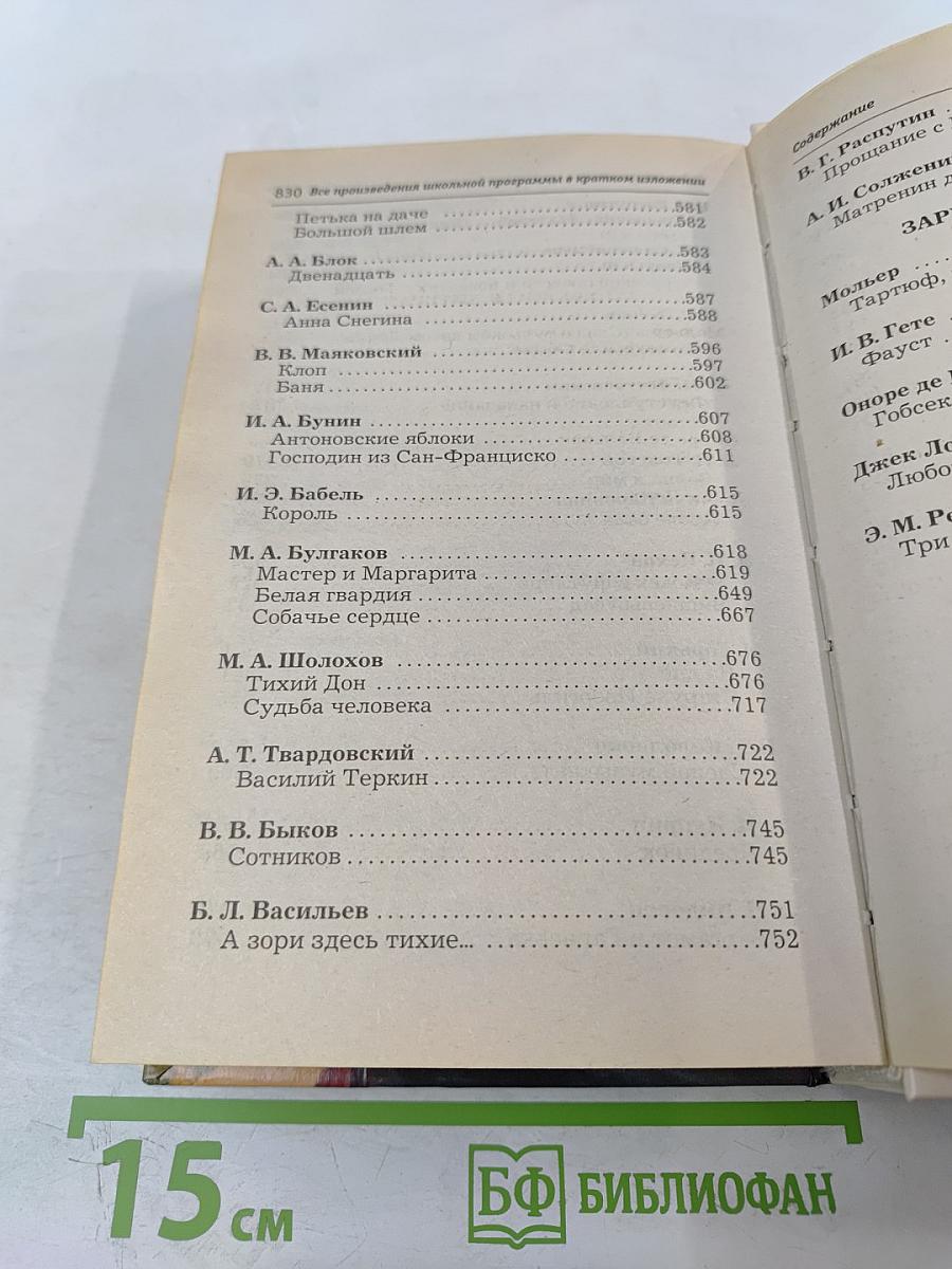 Все произведения школьной программы по литературе в кратком изложении