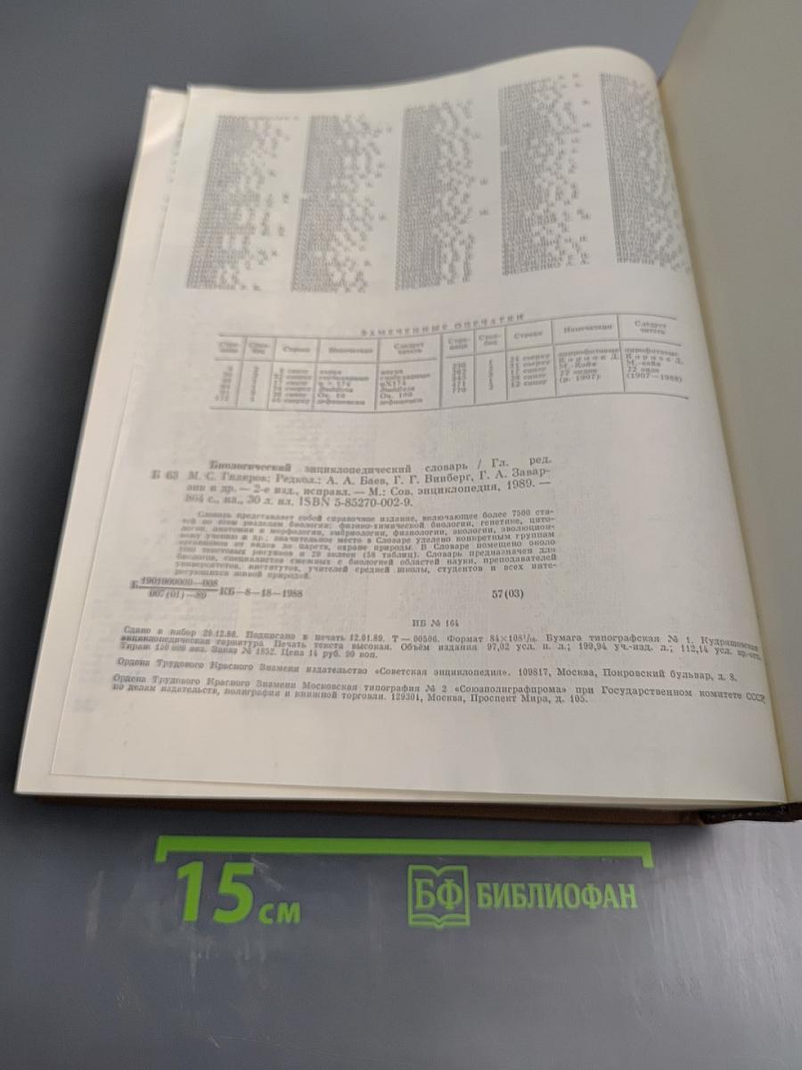 Биологический энциклопедический словарь