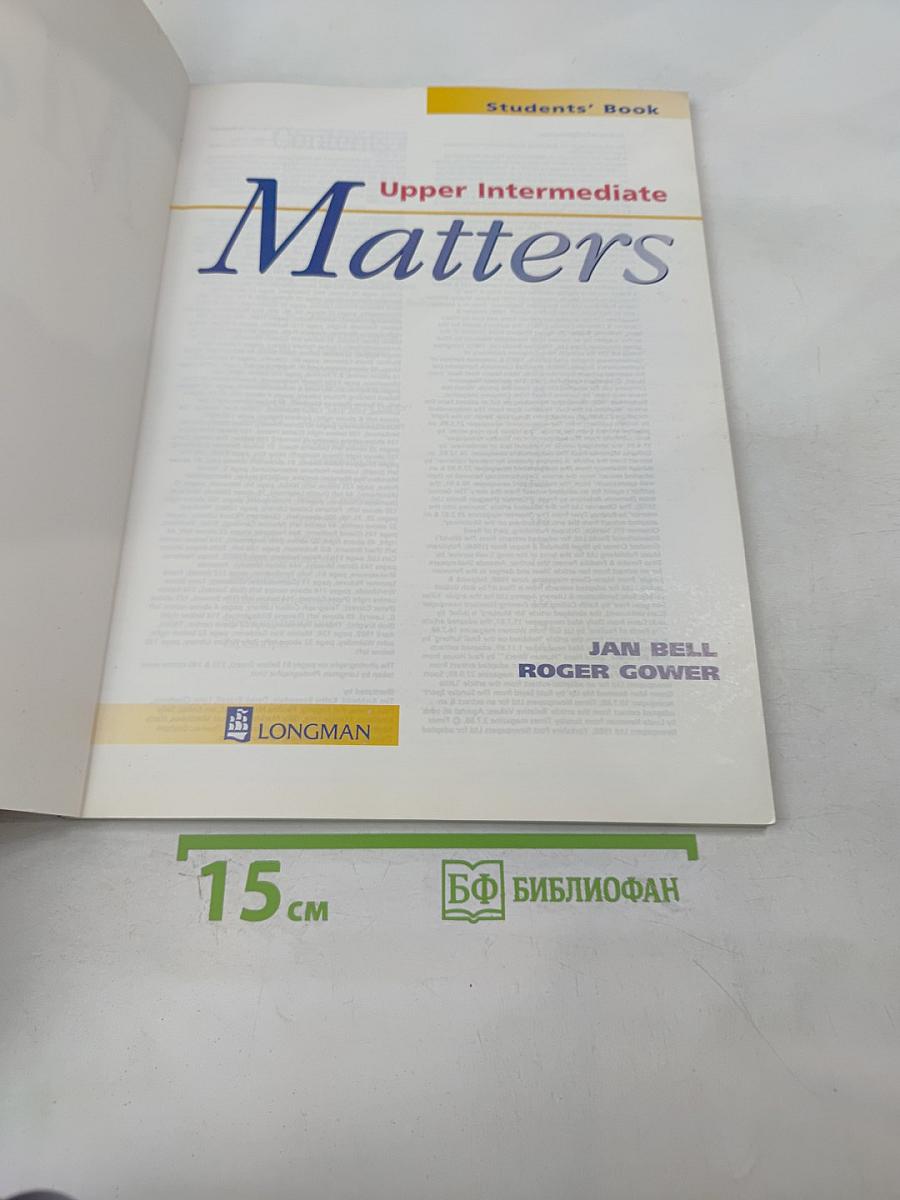 Matters Upper Intermediate Students' Book