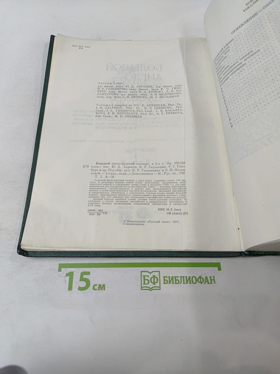 Большой англо-русский словарь. Том 1