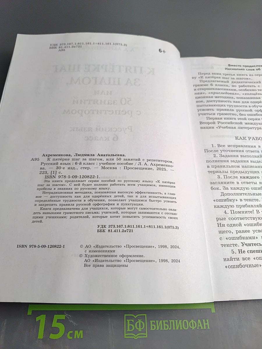 К пятёрке шаг за шагом, или 50 занятий с репетитором. Русский язык 6 класс