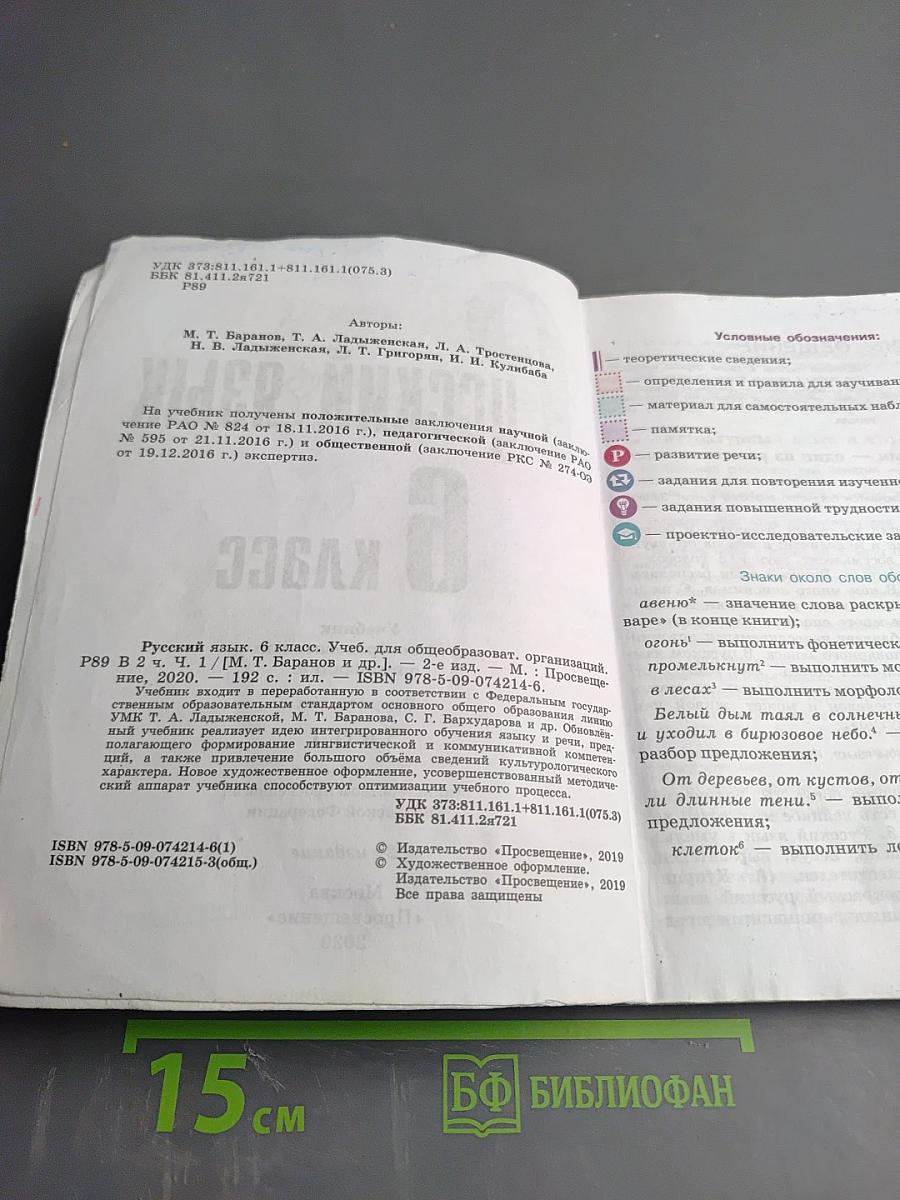 Русский язык 6 класс. Часть 1