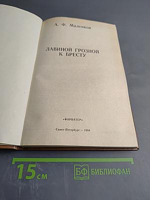 Лавиной грозной к Бресту