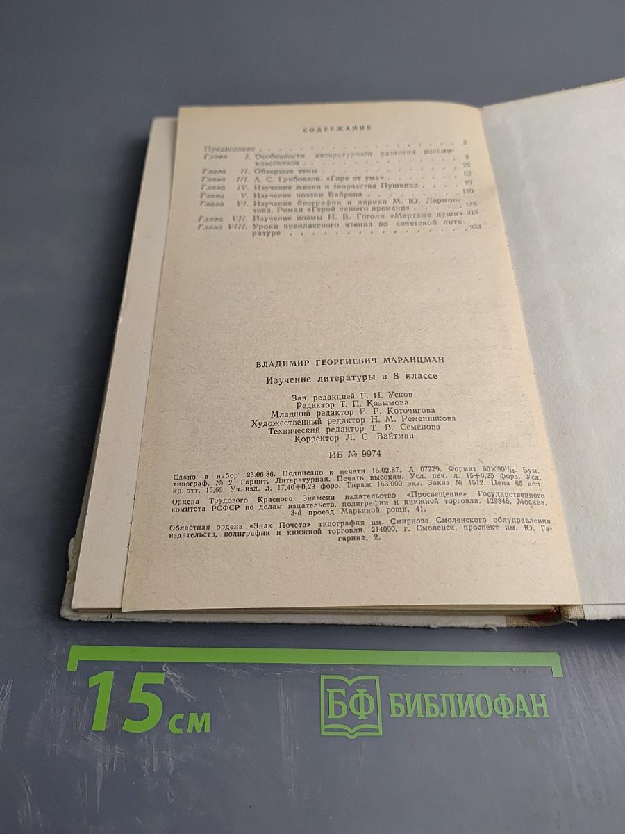 Изучение литературы в 8 классе