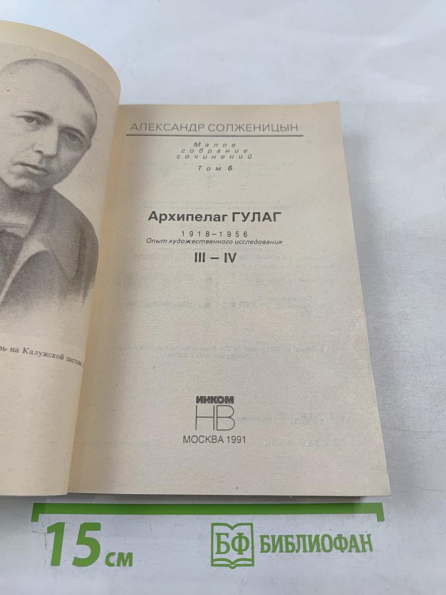 Архипелаг ГУЛАГ. Опыт художественного исследования 1918-1956. Части III-IV. Том 6