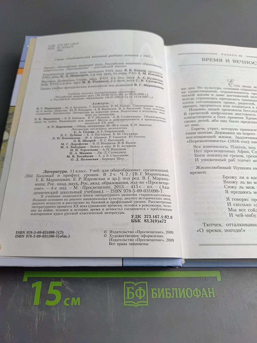 Литература 11 класс. Часть вторая