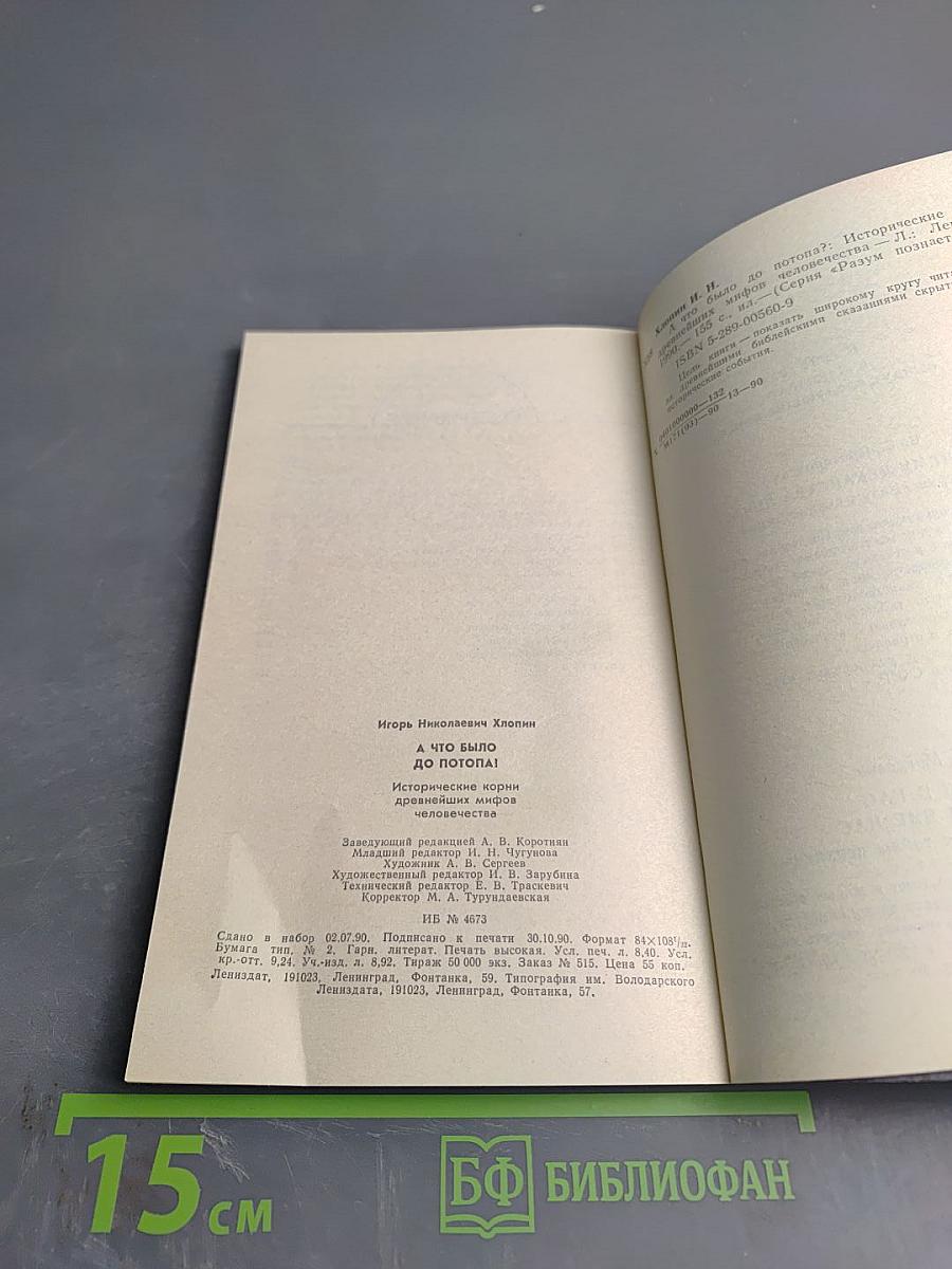 А что было до потопа?