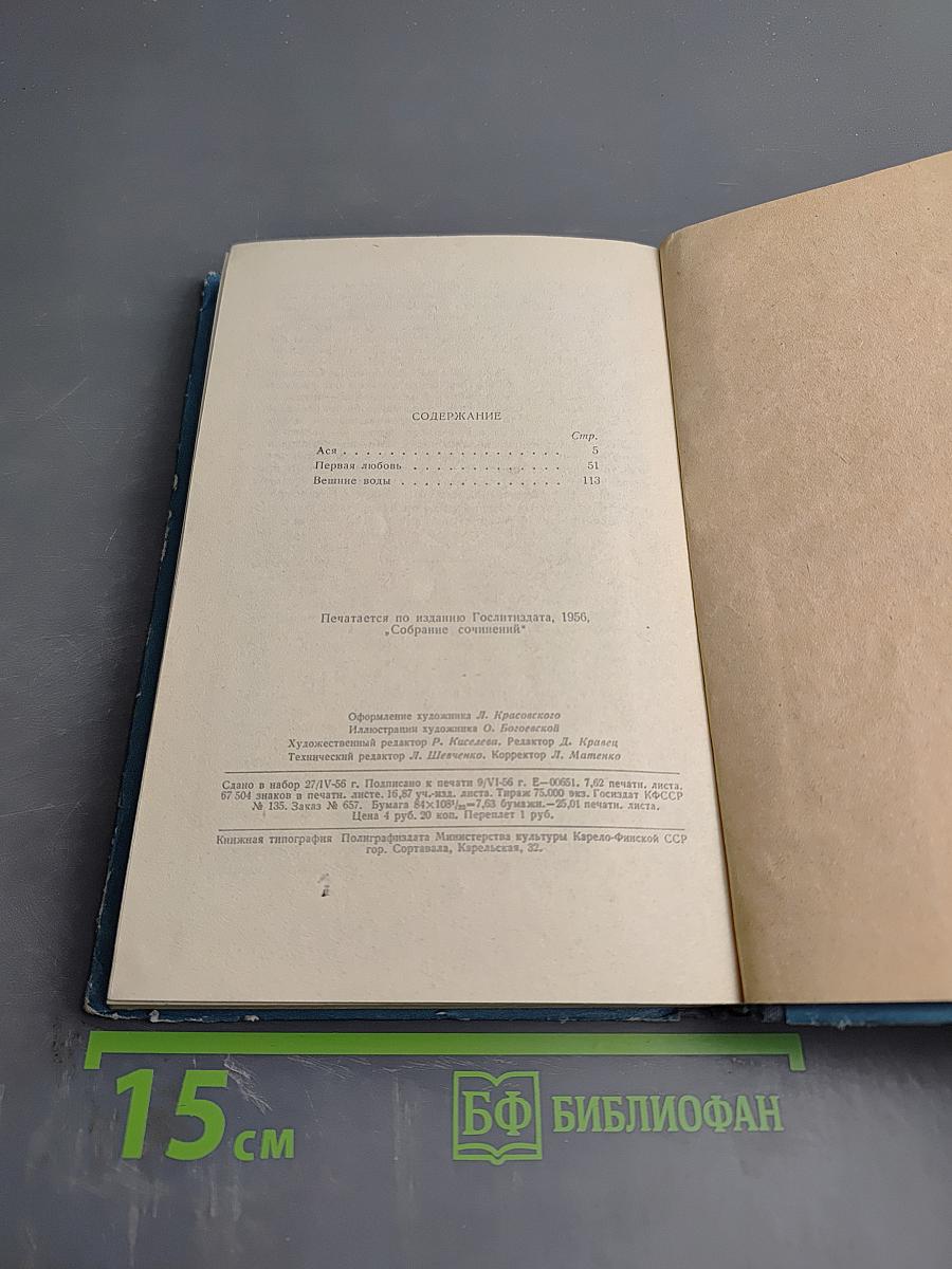 Ася. Первая любовь. Вешние воды