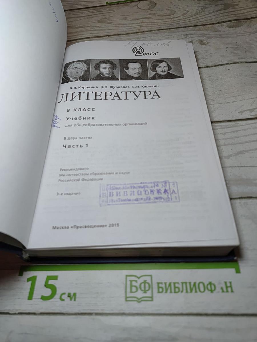 Литература. 8 класс. Часть 1