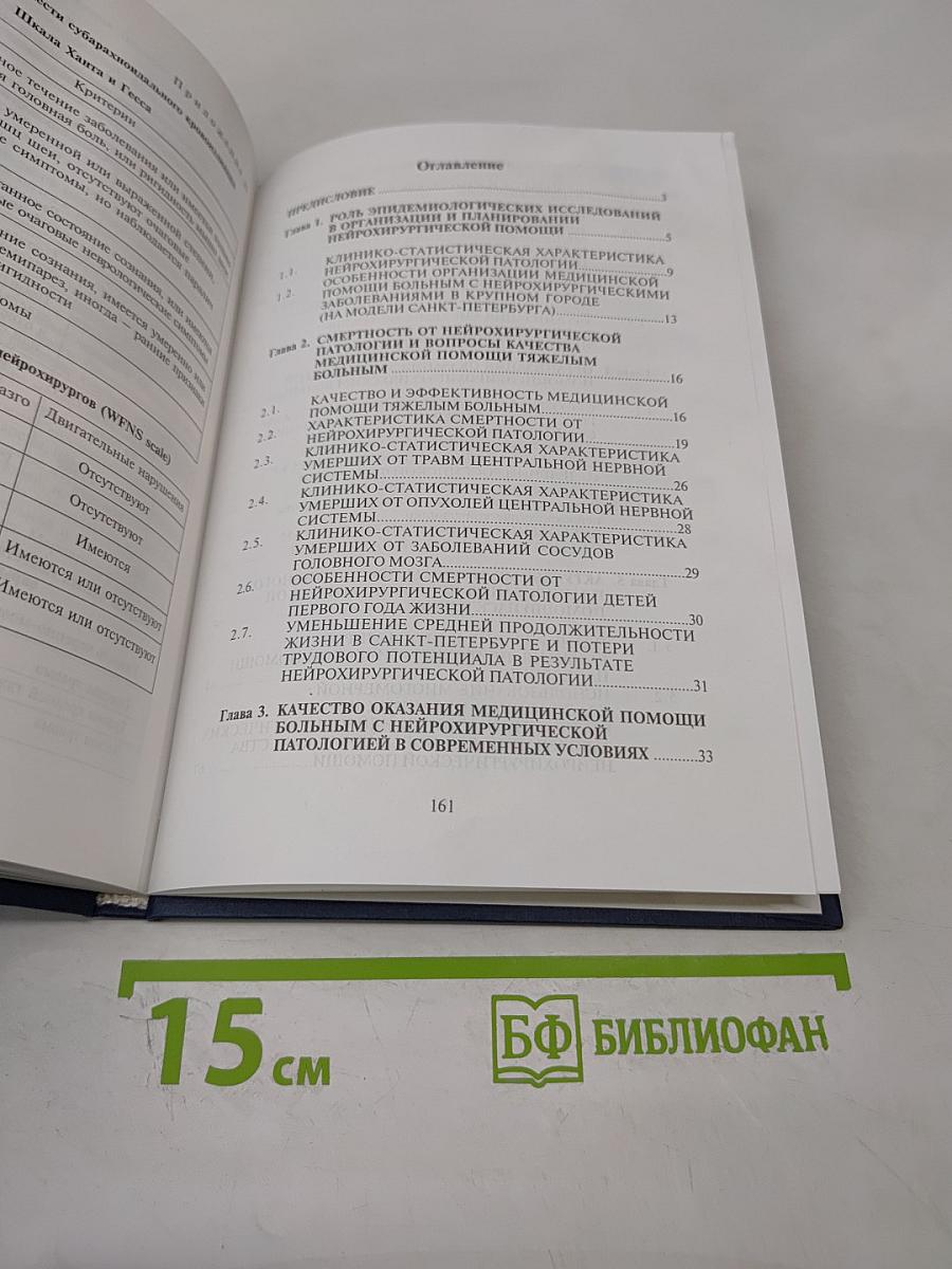 Эпидемиология нейрохирургических заболеваний. Организационные технологии управления и планирования нейрохирургической службы на основе анализа качества её работы (на модели Санкт-Петербурга)