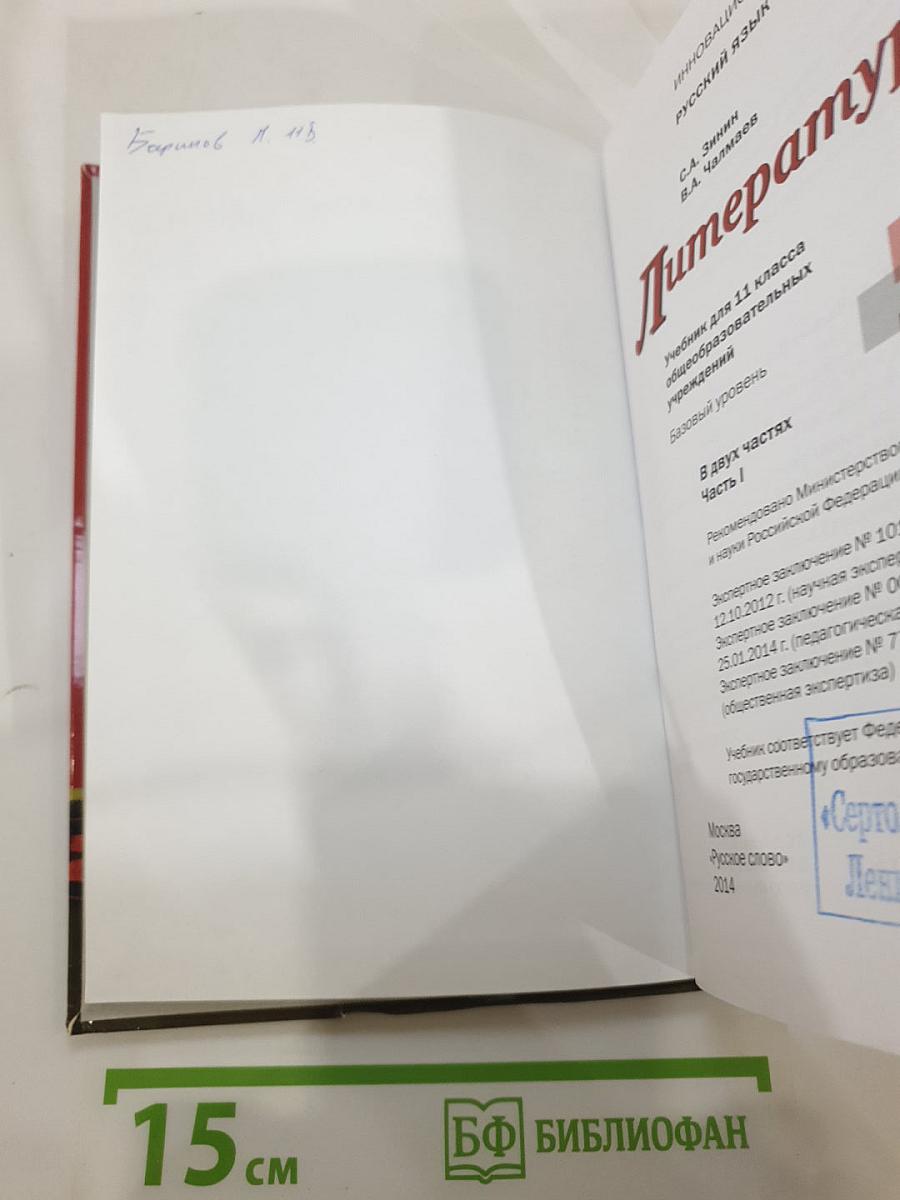 Литература. 11 класс. Часть I. Базовый уровень