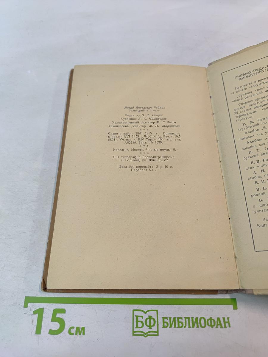 Белинский в школе