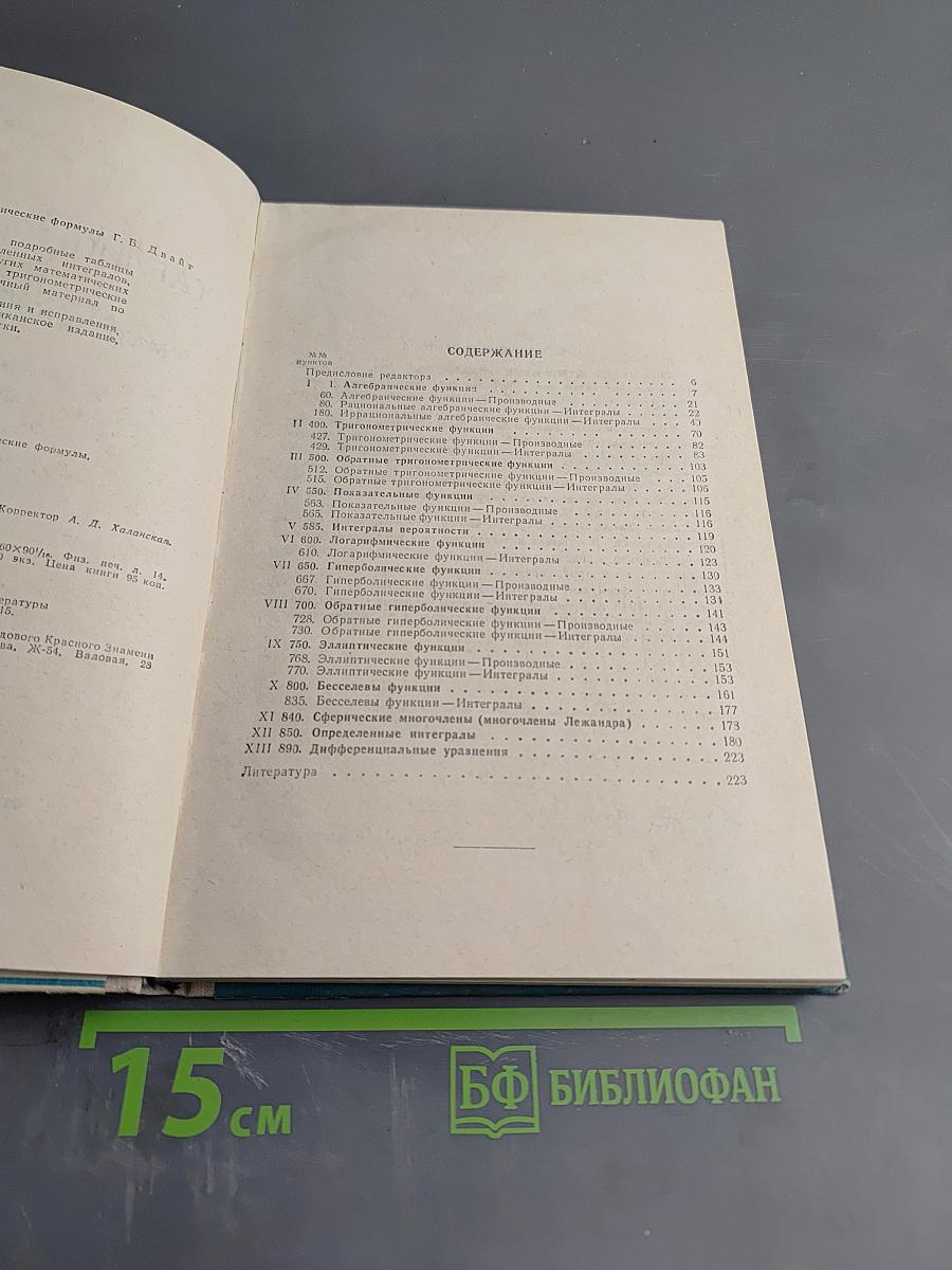 Таблицы интегралов и другие математические формулы