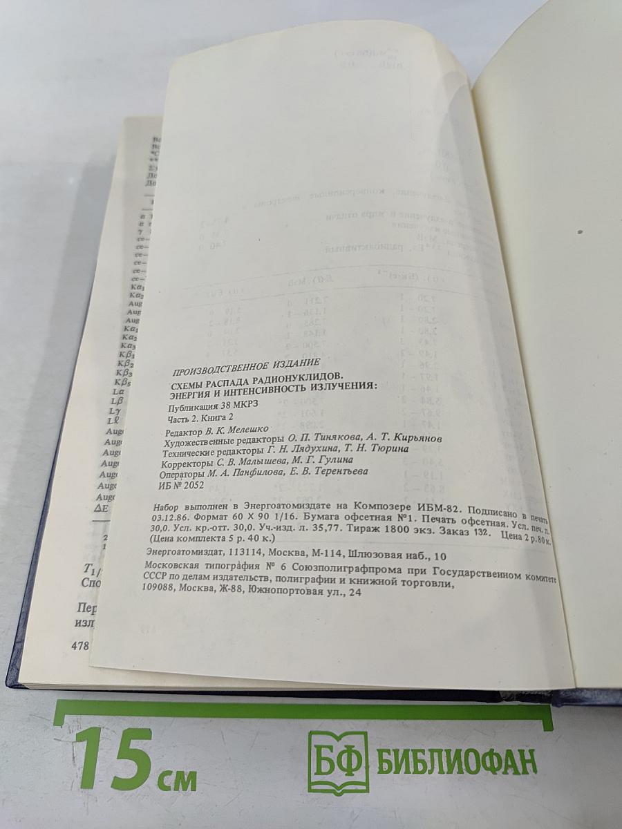 Схемы распада радионуклидов. Энергия и интенсивность излучения. Часть 2, книга 2
