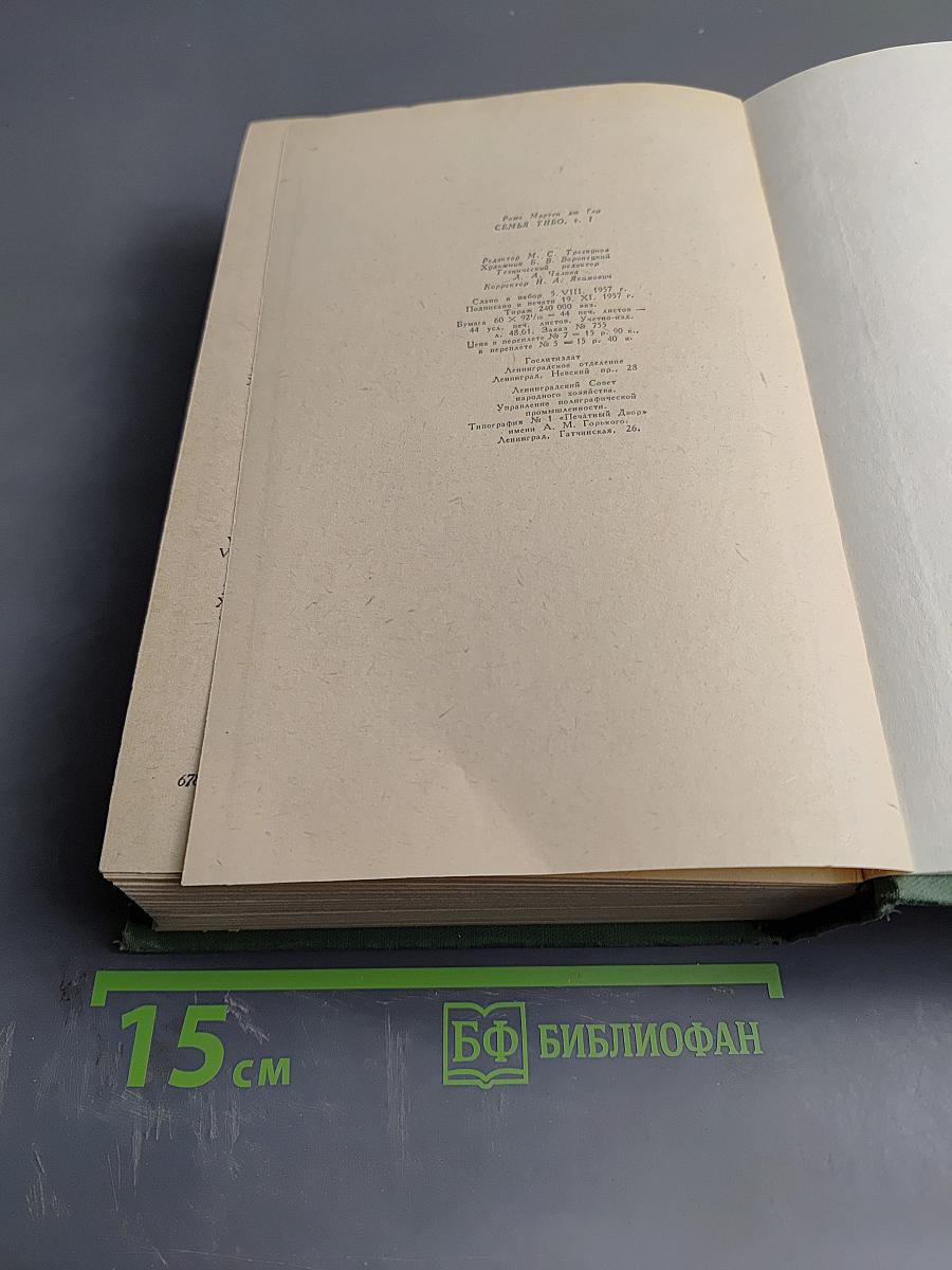 Семья Тибо. Том 1