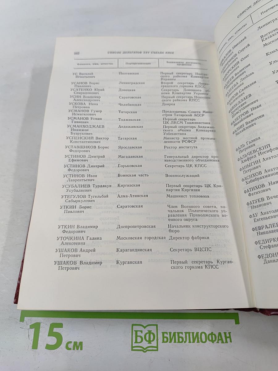 XXV съезд Коммунистической партии Советского Союза. Стенографический отчет. Том 2