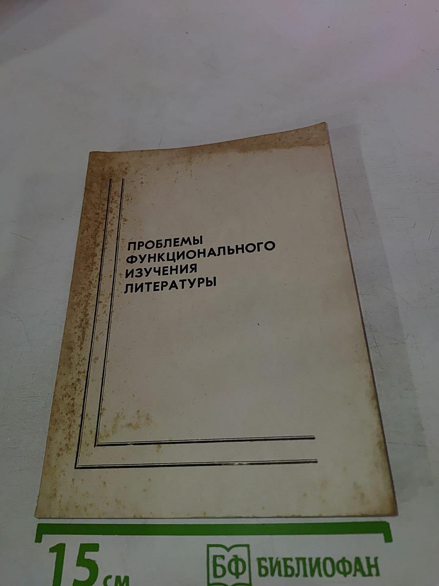 Проблемы функционального изучения литературы