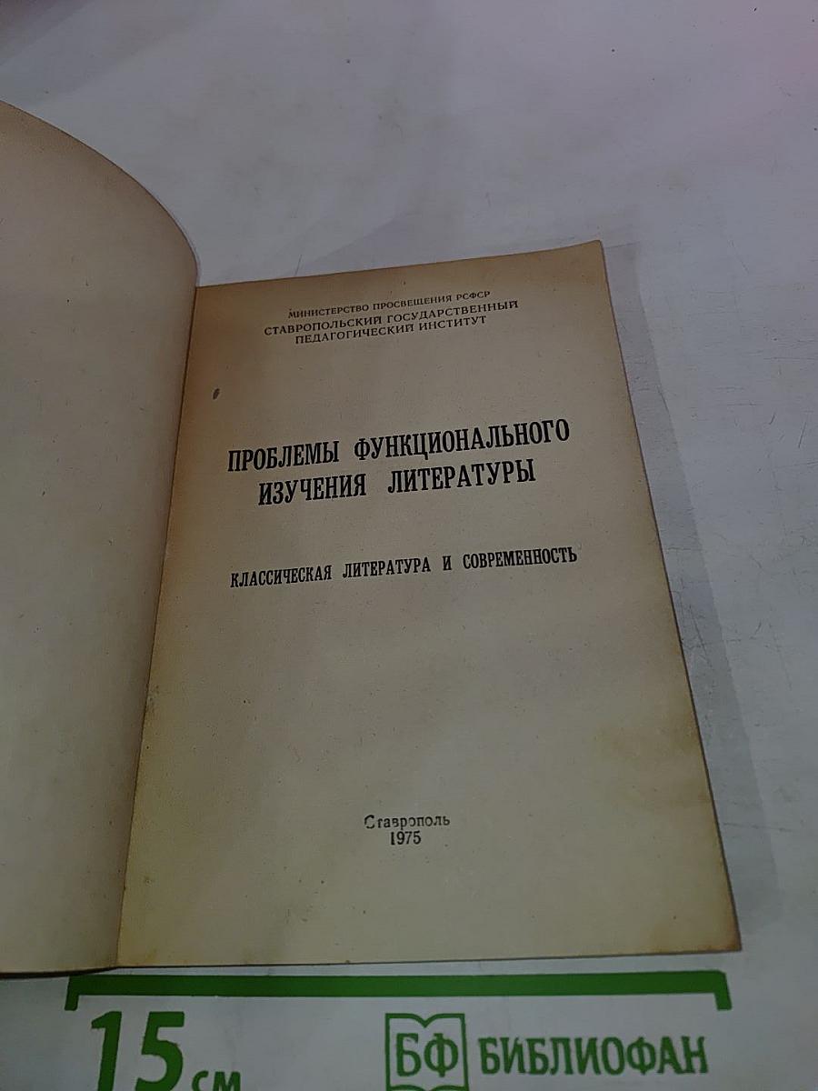 Проблемы функционального изучения литературы